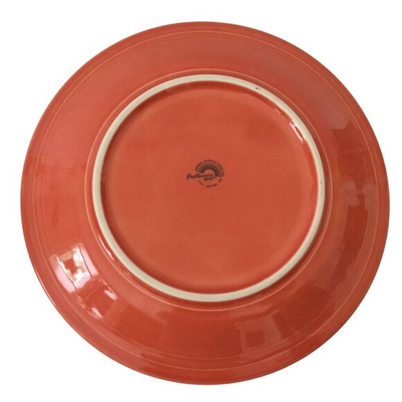FIESTA WARE Homer Laughlin MILLENNIUM Geo 2000 Persimmon 3 Dinner Plates 10.5 - Picture 4 of 6